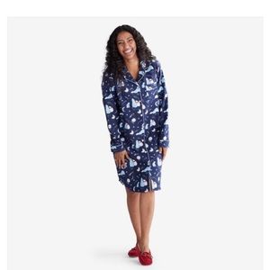 The Company Store Polar Bear Flannel Nightshirt Pajamas XL Star Gazing.